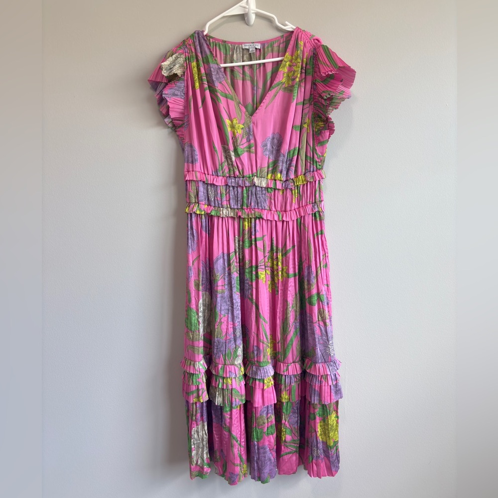 Floral Pink and Purple Maxi Dress
